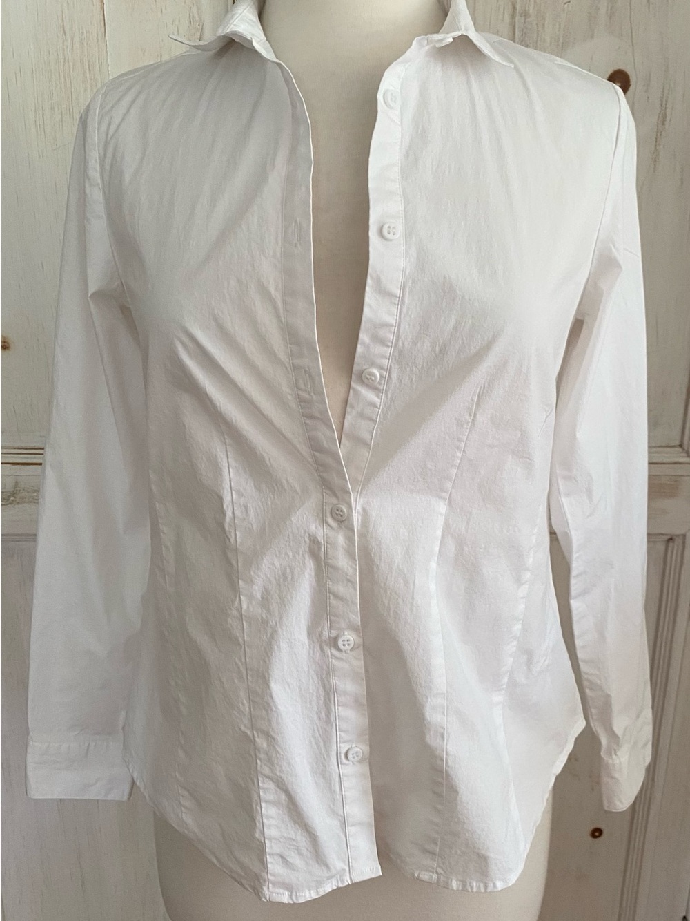 Vera Fishbaugh White Fitted Shirt 97% Cotton